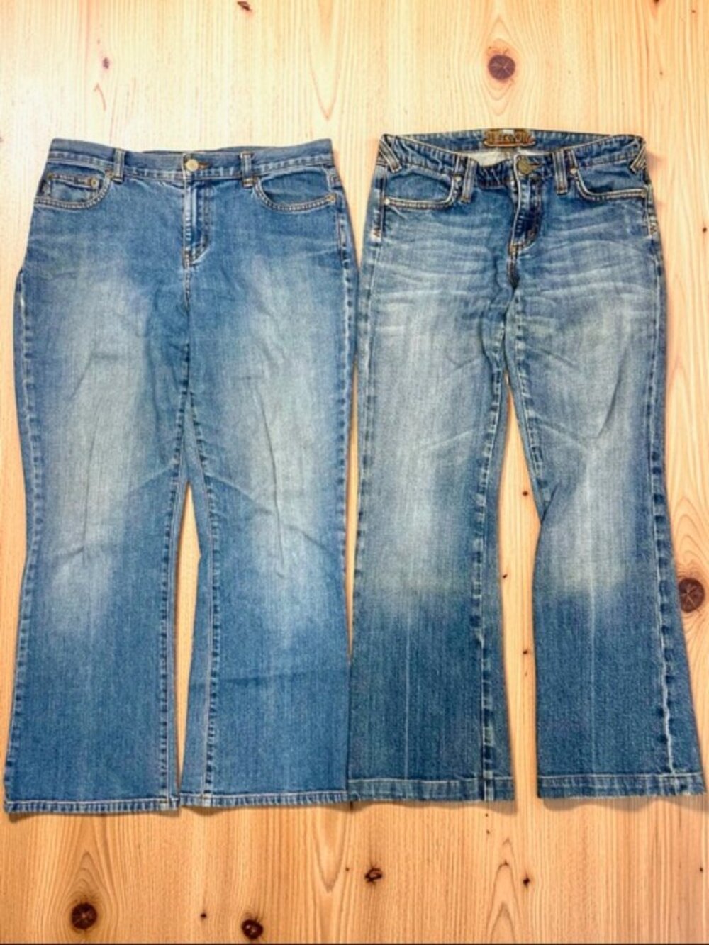Pair VTG Y2K Miss Me Jeans  & 28 Ralph Lauren Jean  8P Blue Washed Low Rise (78